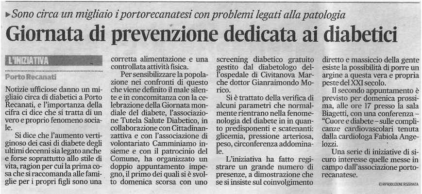 Giornata Diabetici Porto Recanati